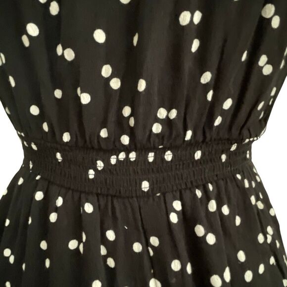 EUC Silence + Noise (Anthro) Strapless Black White Polka Dot Wide Leg Capri Pant - Picture 8 of 10